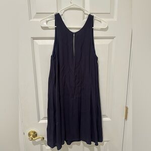 ASTR The Label Navy Blue Silk Blend Shift Dress